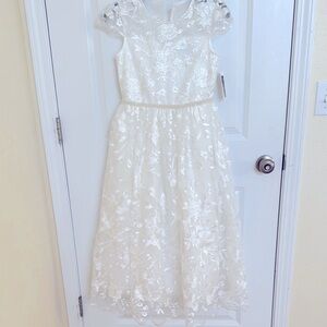 Charming Cream Lace Kids Dress